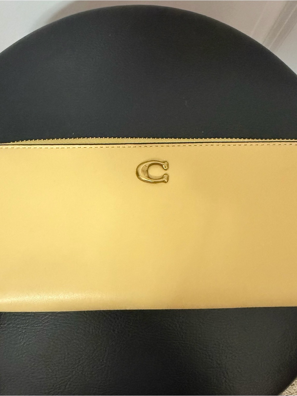 Coach Butter Yellow Leather Zip Wallet